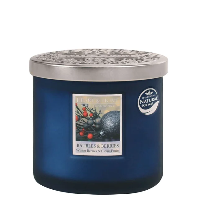Heart & Home Twin Wick Candle Baubles & Berries 220g