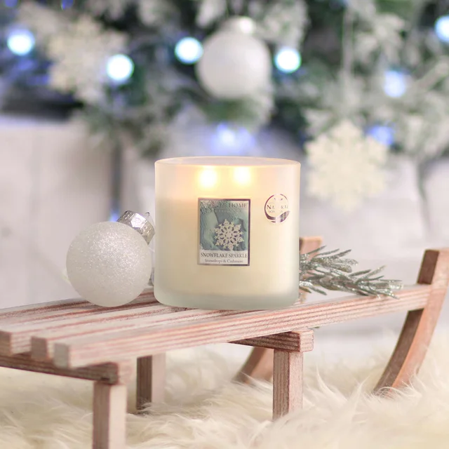 Heart & Home Twin Wick Candle Snowflake Sparkle 220g