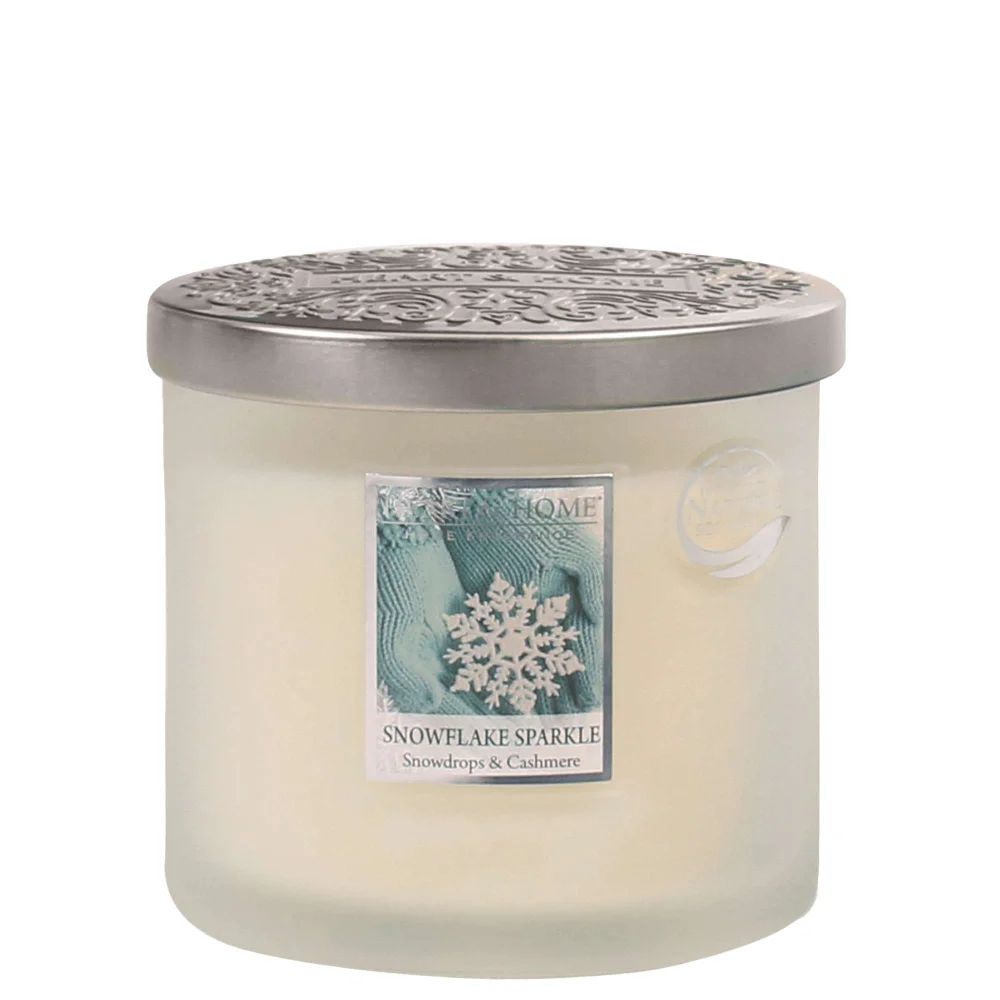 Heart & Home Twin Wick Candle Snowflake Sparkle 220g Image 1