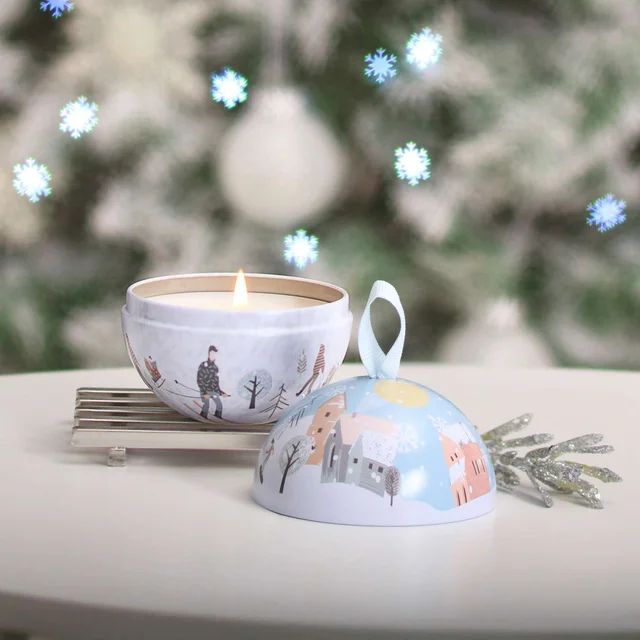 Heart & Home Tin Candle Snowflake Sparkle 85g